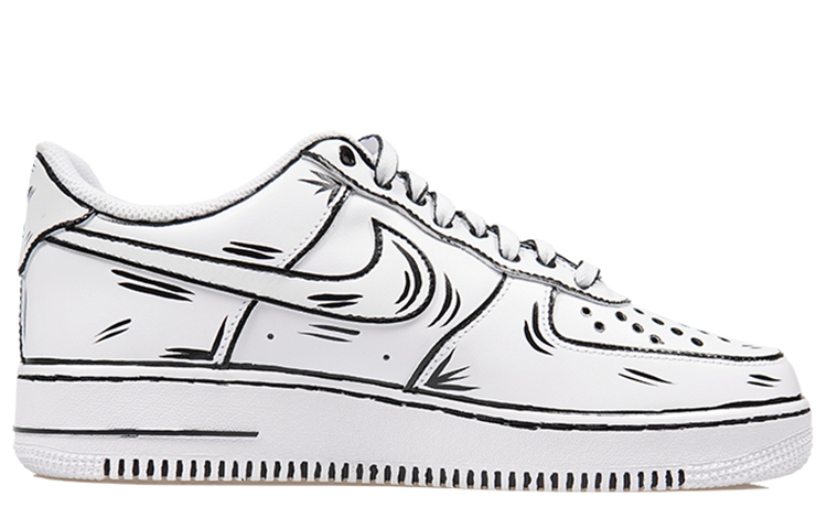 Order [Zapatillas Personalizadas] Nike Air Force 1 Low 'Graffiti Futurista' CW2288-111(TeamP-男女同款二次元黑白)