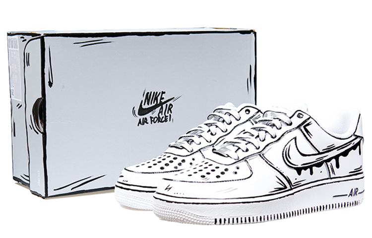 Purchase [Zapatillas Personalizadas] Nike Air Force 1 Low 'Graffiti Futurista' CW2288-111(TeamP-男女同款二次元黑白)
