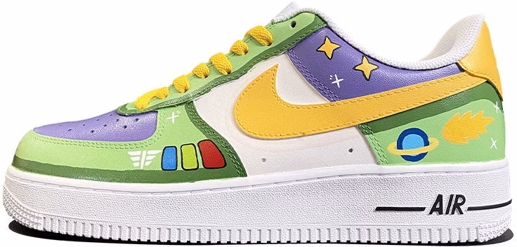 custom-shoes-nike-air-force-1-low-galactic-light-year-cartoon-graffiti