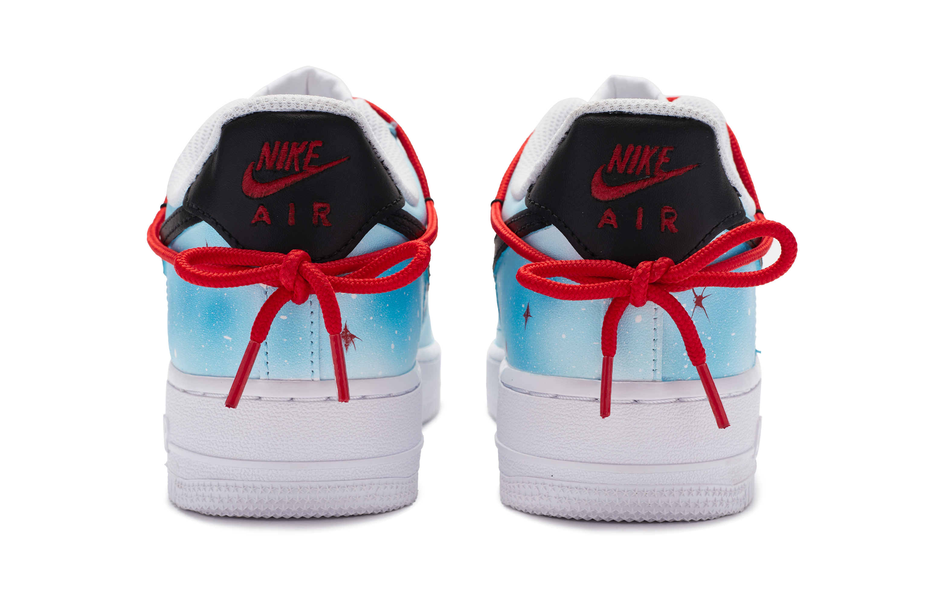 Purchase [Sepatu Custom] Nike Air Force 1 Low 'Galaxy Fall Biru Putih Merah Hitam Lukis Tangan' DH2920-111(TeamR-女款星球坠落)