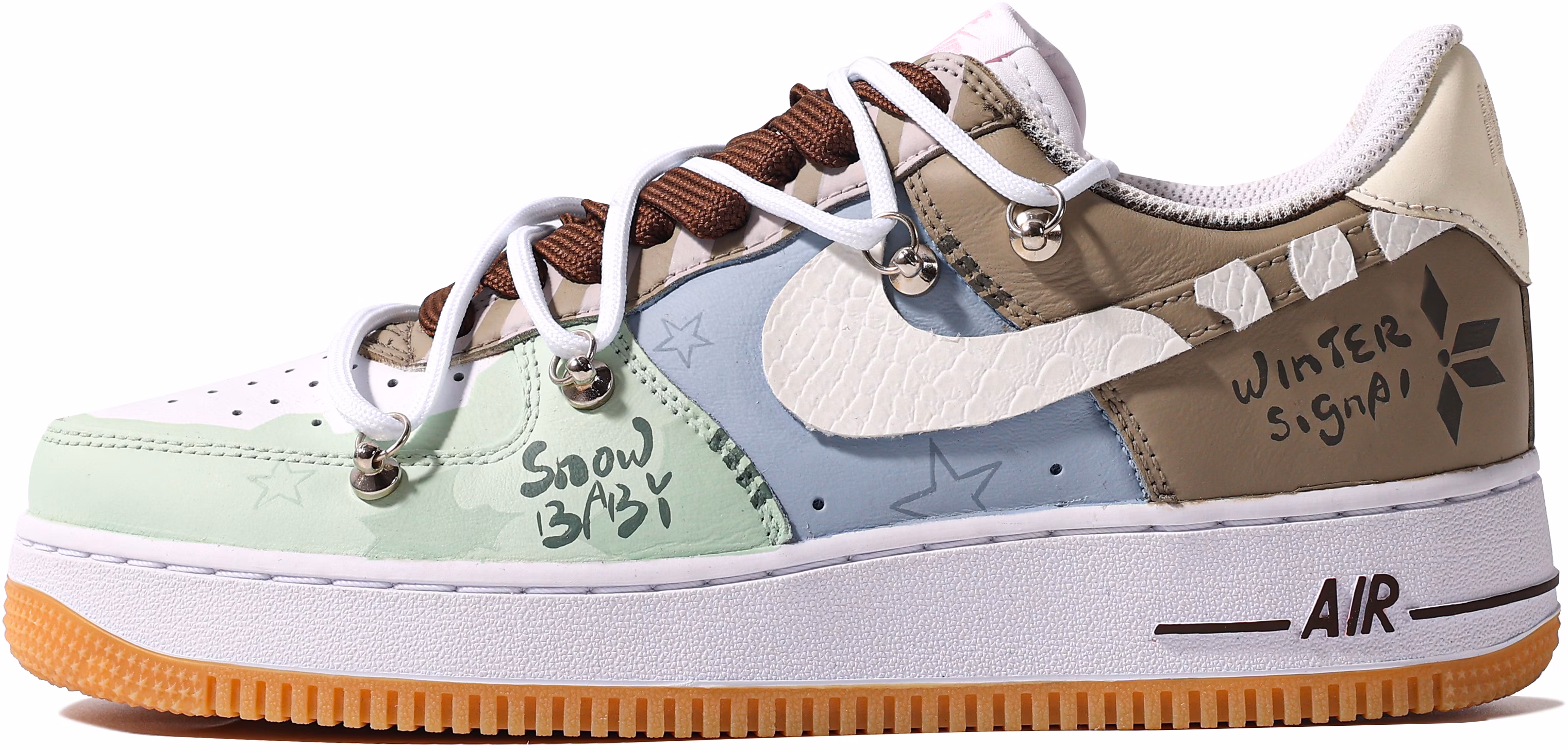 custom-shoes-nike-air-force-1-low-gingerbread-poetry-collection-green-pink