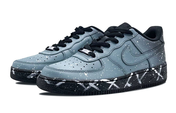 Lookbook 나이키 에어포스 1 로우 '갤럭시 스플래터' (Nike AF1 로우 '갤럭시') CW2288-001(Team-E男款渐变泼墨星辰黑白)