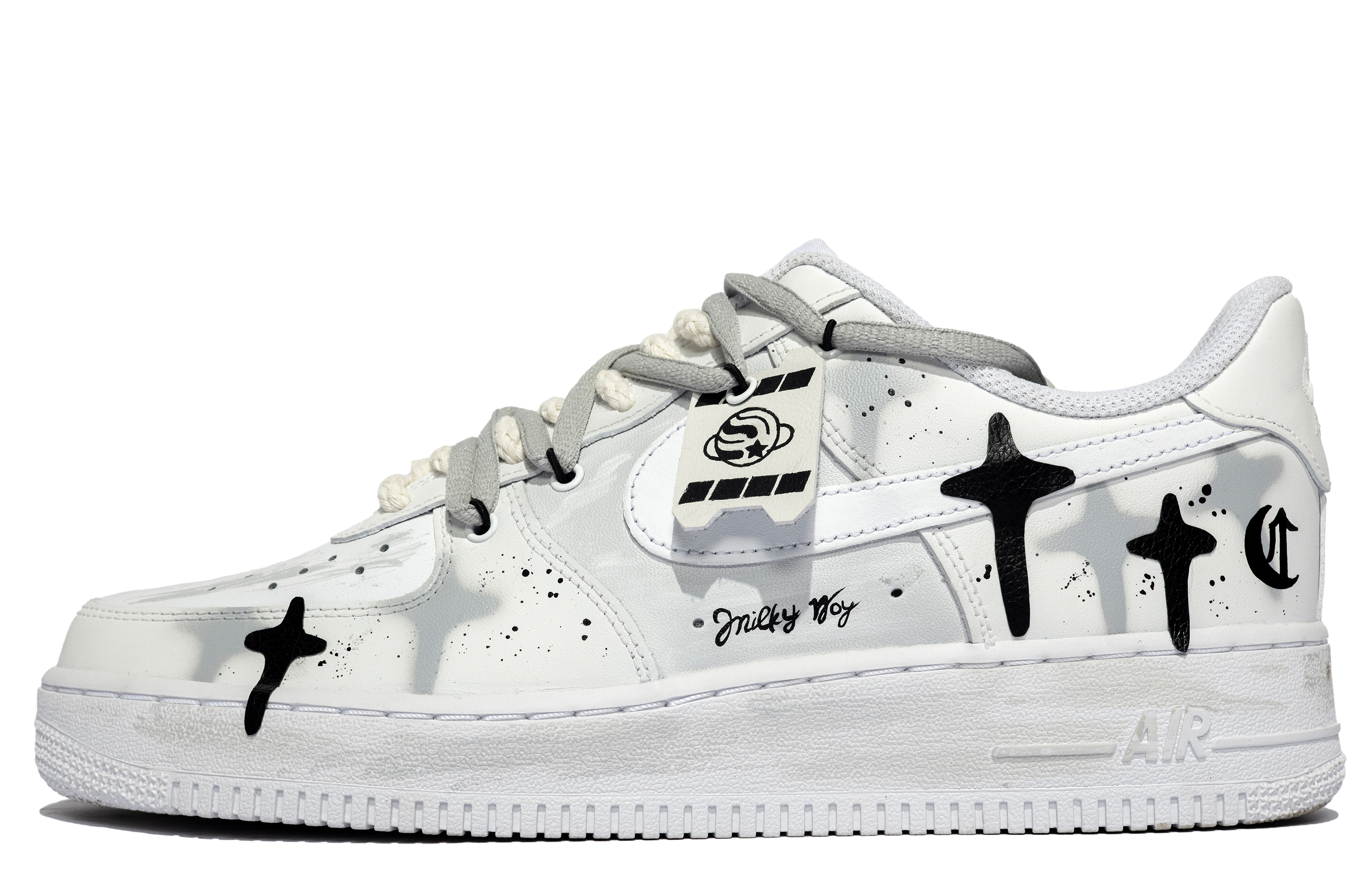 Buy 나이키 커스텀 AF1 로우 '그라피티 블랙화이트그레이' CW2288-111(TeamM-男款空军星星S-BOX)