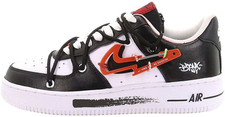 custom-shoes-nike-air-force-1-low-graffiti-black-white-red