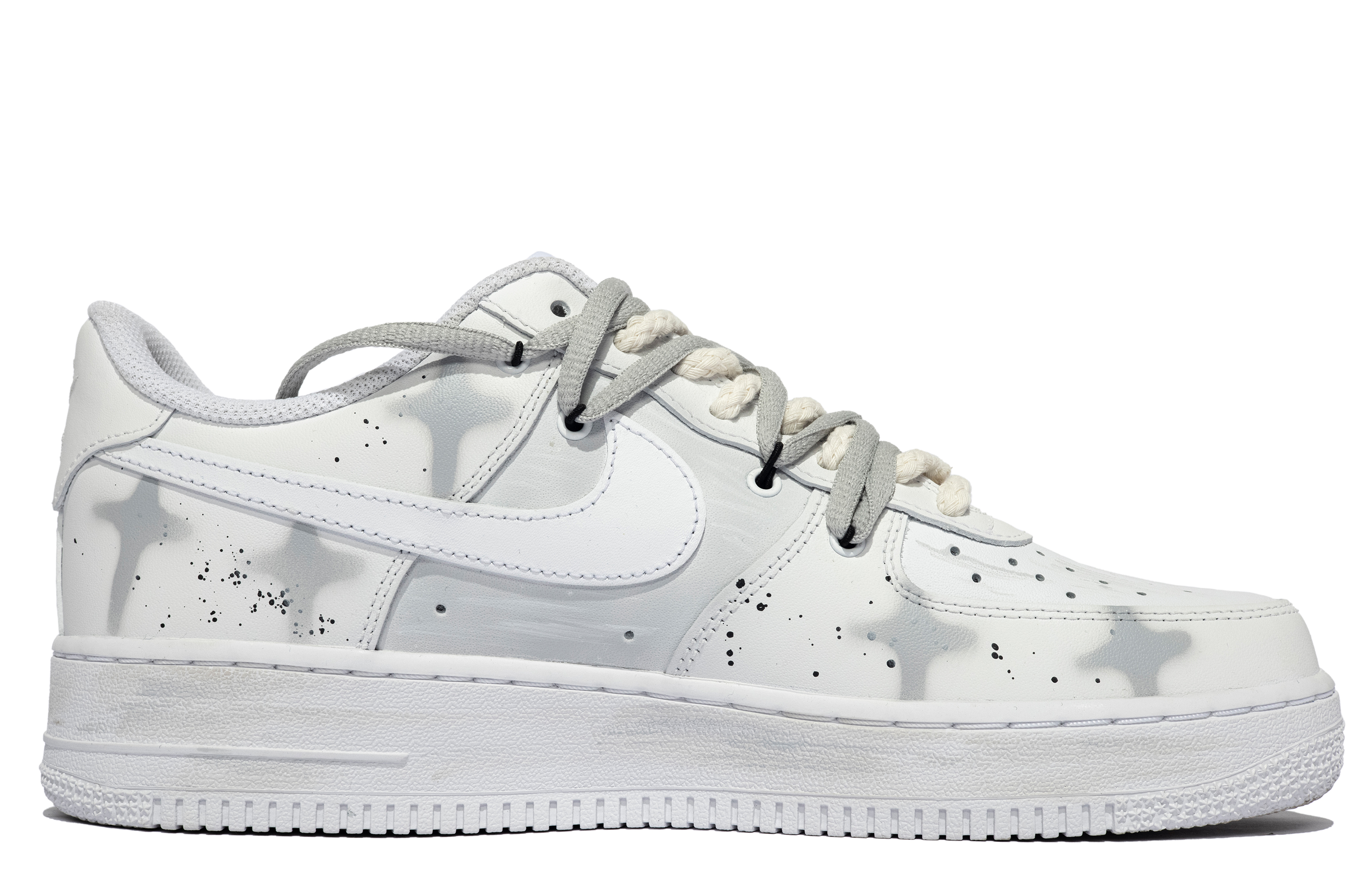 Order 나이키 커스텀 AF1 로우 '그라피티 블랙화이트그레이' CW2288-111(TeamM-男款空军星星S-BOX)