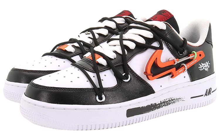 Lookbook [Kasut Custom] Nike Air Force 1 Low 'Graffiti Hitam Putih Merah' DH7579-100(Team10-炫酷涂鸦)