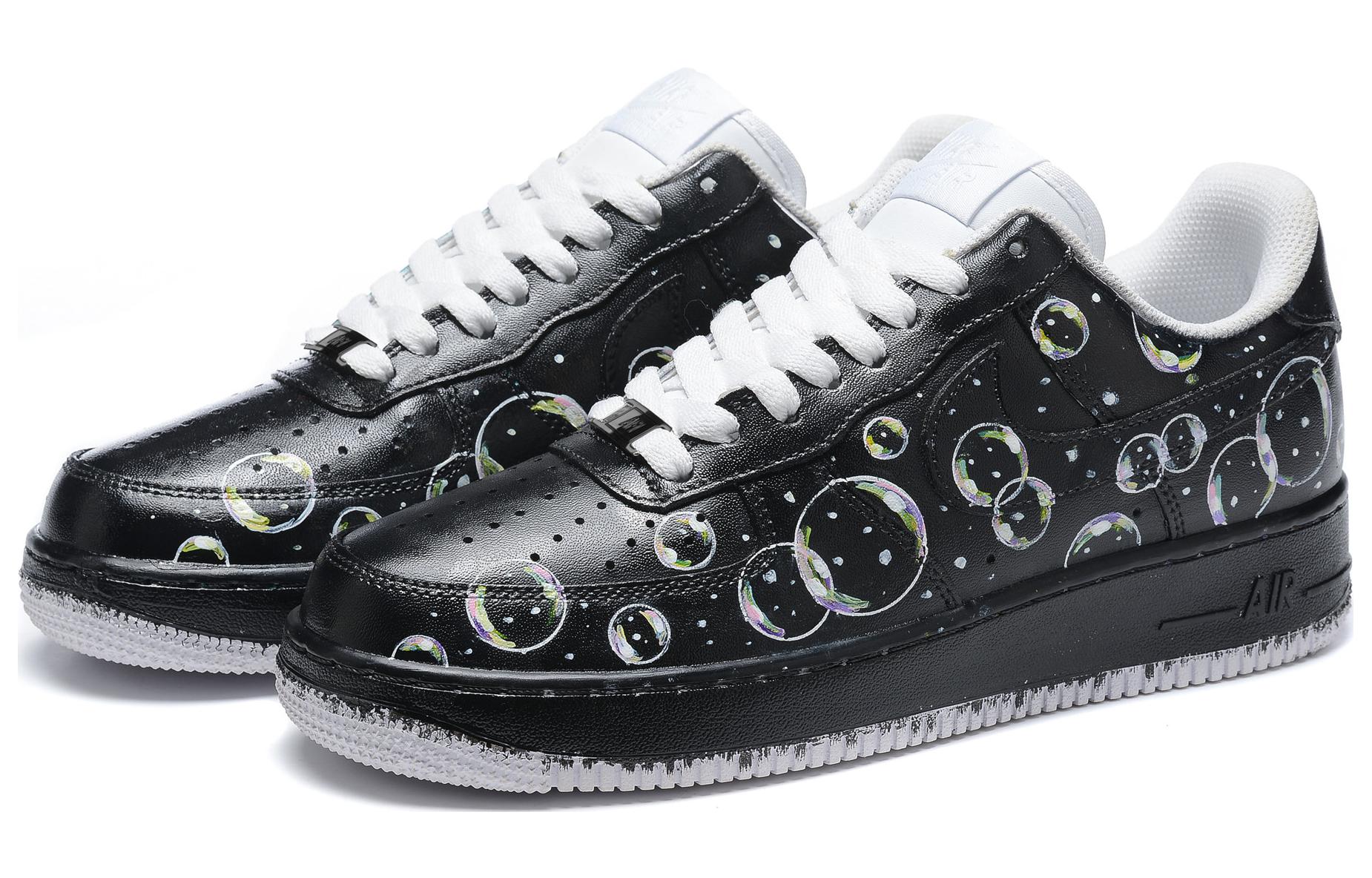 Lookbook 【定製球鞋】Nike Air Force 1 Low 空軍一號 塗鴉氣泡 復古經典 低筒 板鞋 男款 黑白