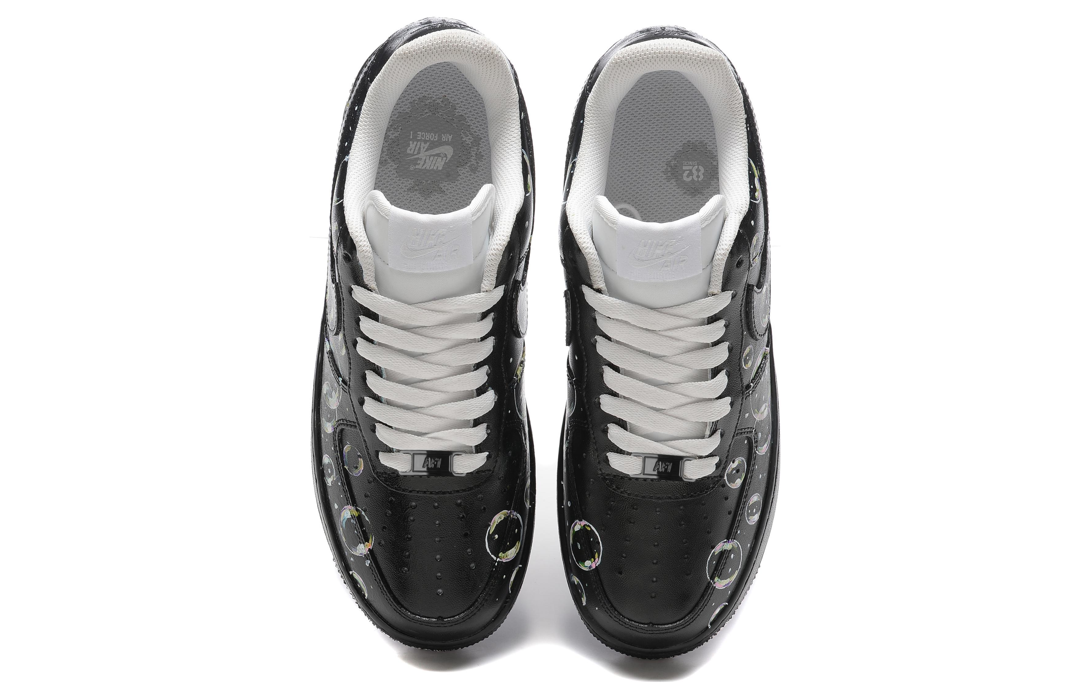 Shop 【定製球鞋】Nike Air Force 1 Low 空軍一號 塗鴉氣泡 復古經典 低筒 板鞋 男款 黑白
