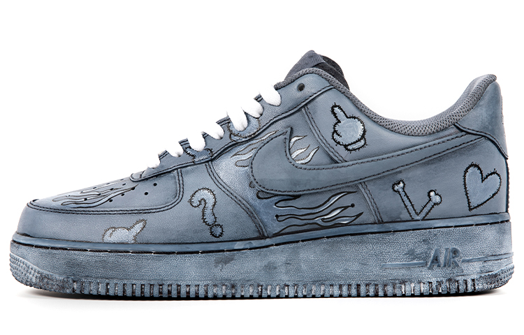 Buy 【定制鞋款】耐克空军一号低帮“涂鸦火焰” CW2288-111(TeamB-男款手套)