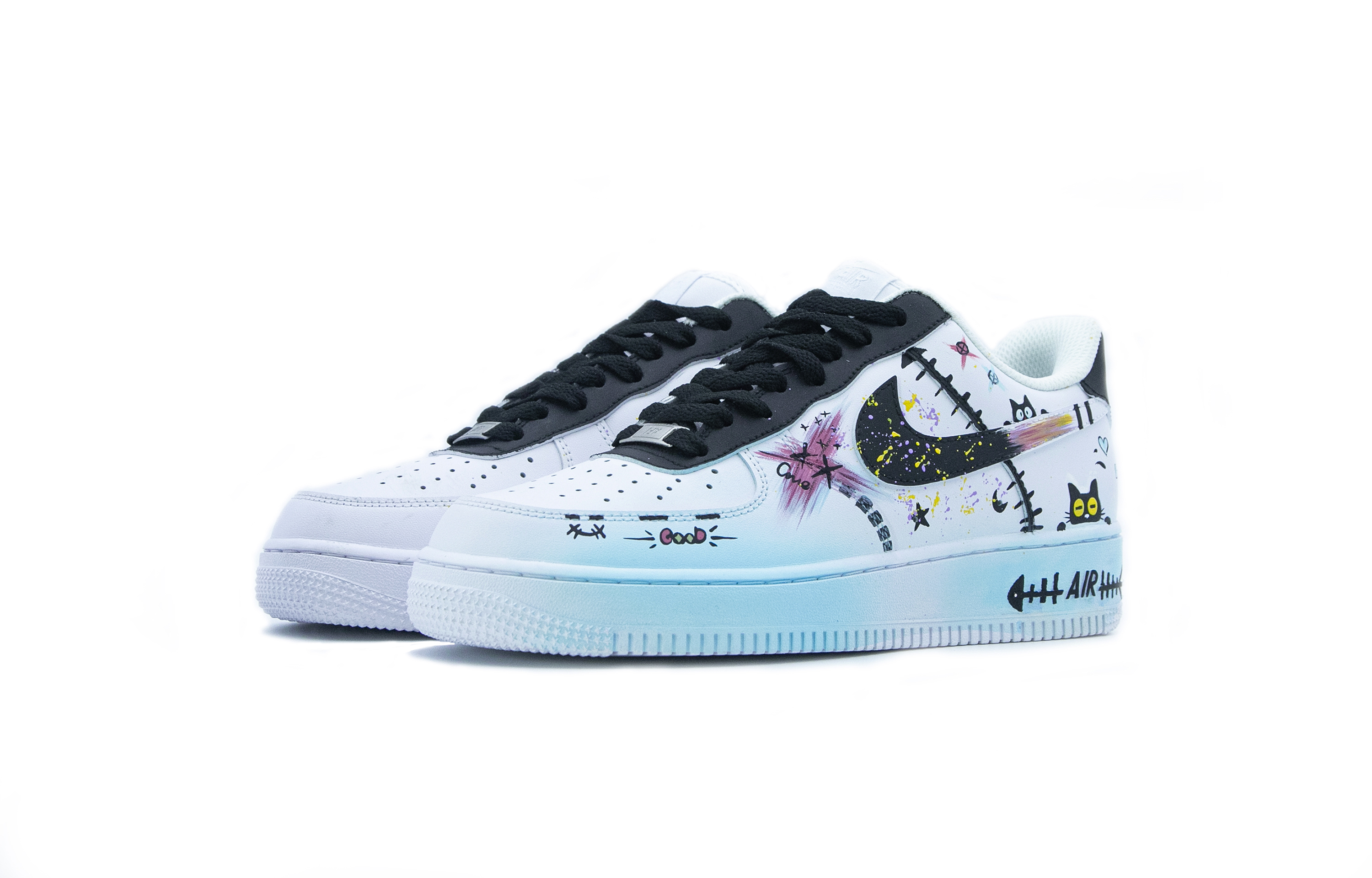 Lookbook [定制鞋] 耐克空军1号低帮‘涂鸦嘻哈喵’ CW2288-111-444237