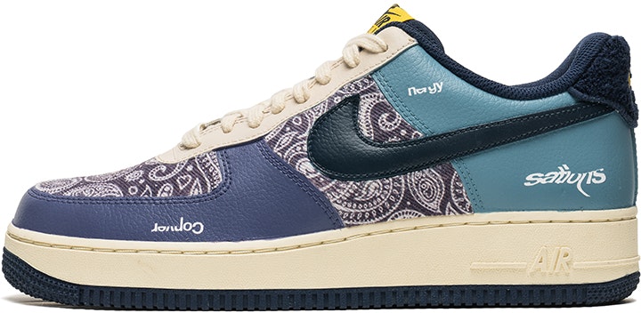 custom-shoes-nike-air-force-1-low-graffiti-paisley-patchwork-blue-purple