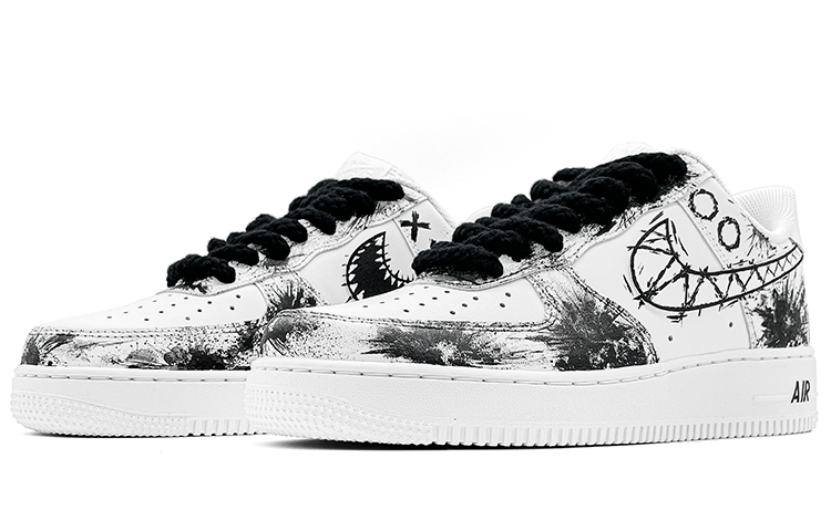 Lookbook 나이키 에어포스 1 로우 '그라피티 로봇' (40 characters) CW2288-111(Team肆-男款涂鸦机器人)