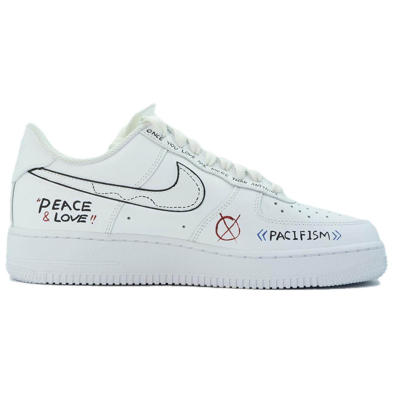 Lookbook [Zapatillas Personalizadas] Nike Air Force 1 Low 'Graffiti World Peace'. CW2288-111(Team197-005)