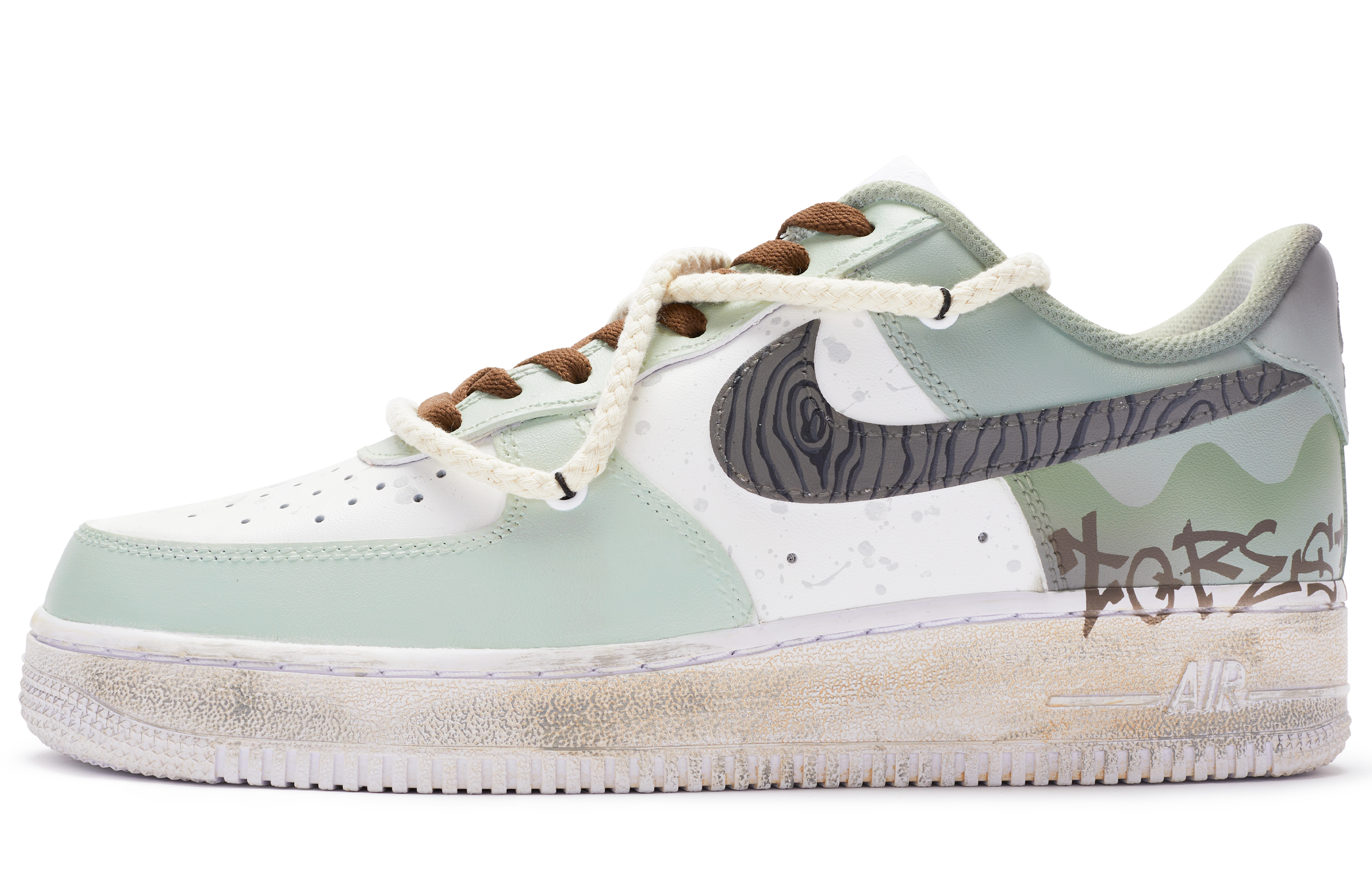 Buy ナイキAF1 ロー カスタム「穀雨白緑黒」 CW2288-111(TeamR-男款小满白绿黑S-BOX)