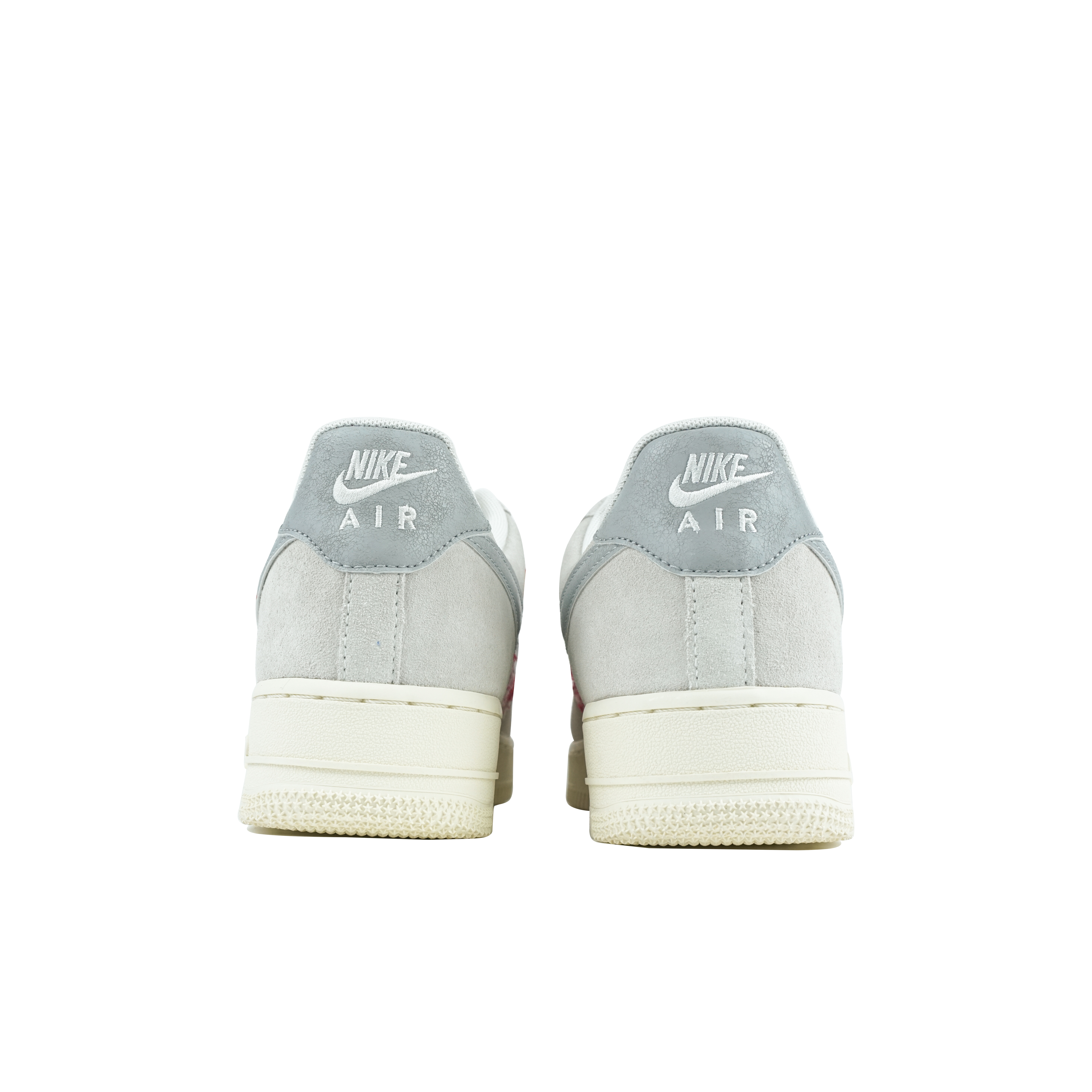 Shop 【定制球鞋】 Nike Air Force 1 Low 玖制 格紋布 手工縫紉 裁縫 設計師 做舊 低幫 板鞋 男款 灰紅