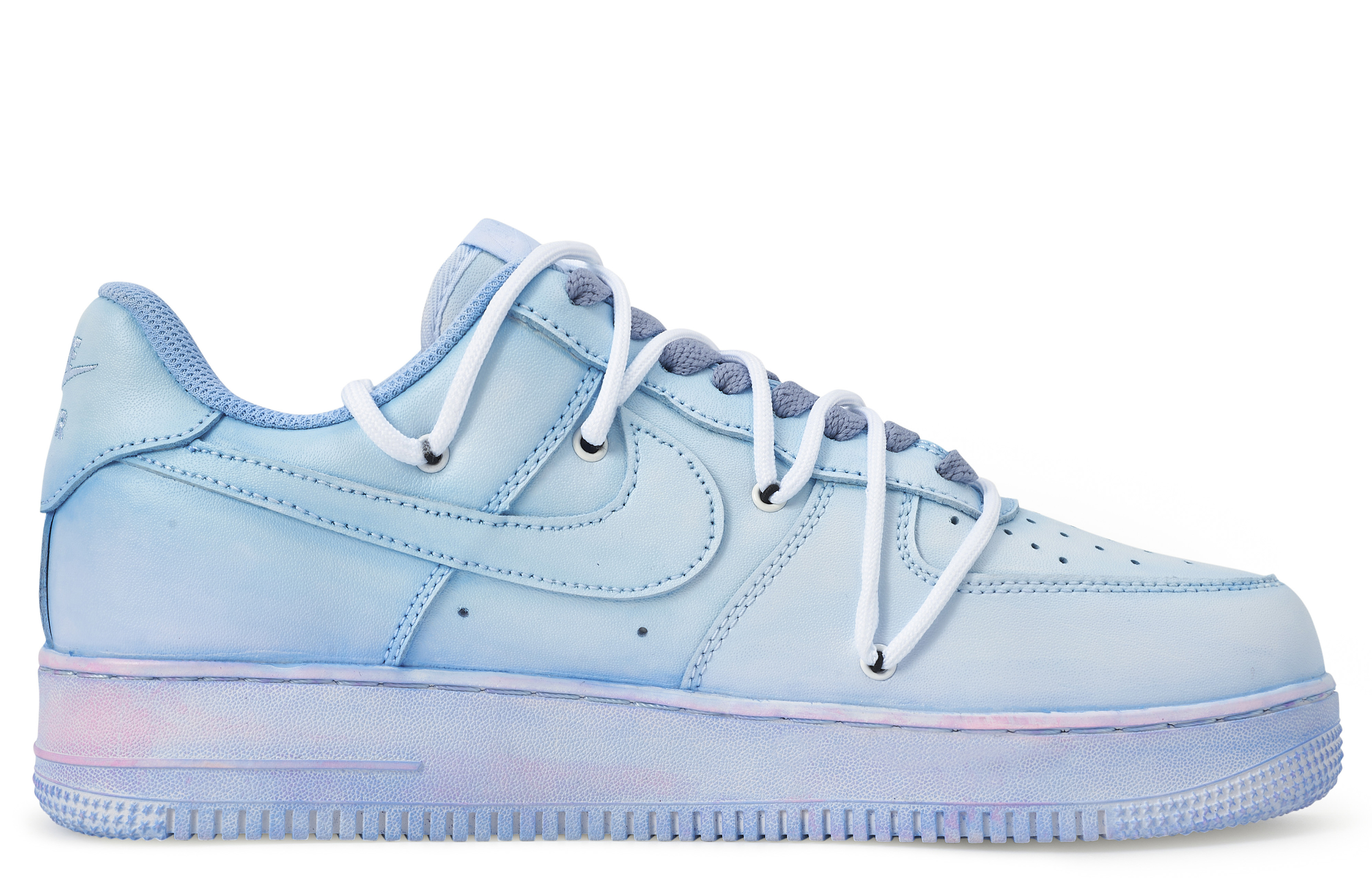 Order ナイキエアフォース1ロー『グリーンブルーパープルスター』カスタムシューズ DD8959-100(TeamM-女款清昼S-BOX)