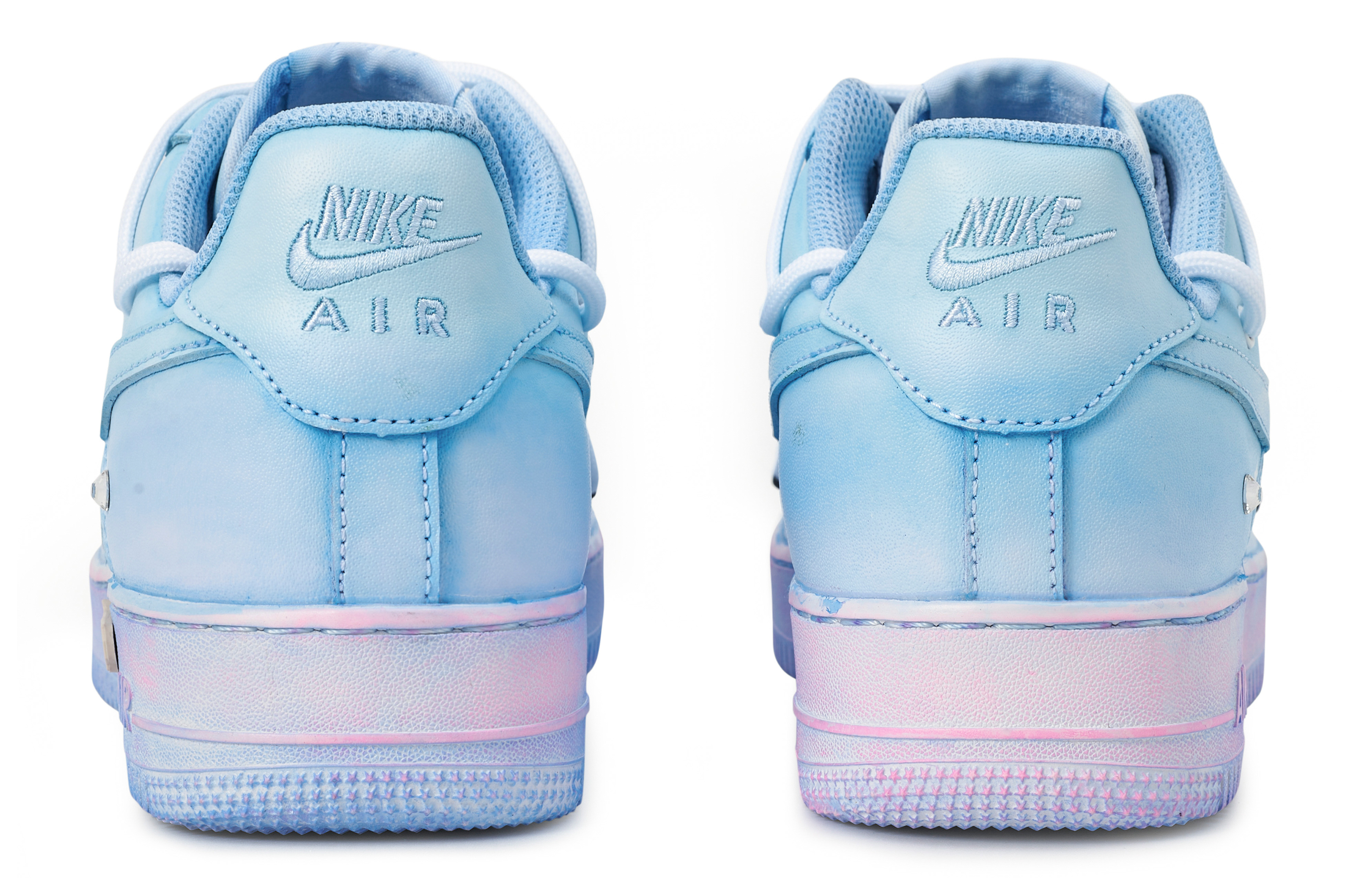 Shop ナイキエアフォース1ロー『グリーンブルーパープルスター』カスタムシューズ DD8959-100(TeamM-女款清昼S-BOX)