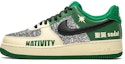 Buy 【定制球鞋】Nike Air Force 1 Low 野鶴製造 綠聖誕 亮閃 做舊 聖誕限定 空軍一號 低幫 板鞋 男款 白綠