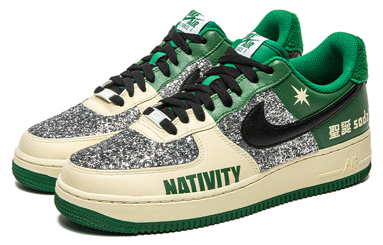 Lookbook [Sepatu Kustom] Nike Air Force 1 Low 'Hijau Natal' DO5220-131(TeamB-男款米白绿圣诞)