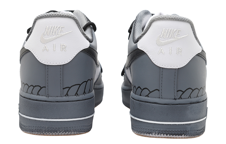 Shop [Sepatu Kustom] Nike Air Force 1 Low 'Abu-Hitam-Putih Usang' CW2288-111(Team拾玖-绳绘空军S-BOX)