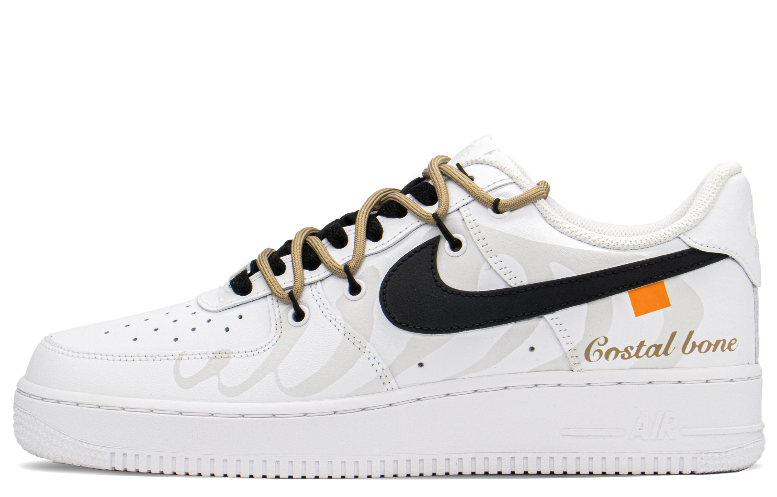 [Custom Shoes] Nike Air Force 1 Low 'Grey-White Ribcage'
