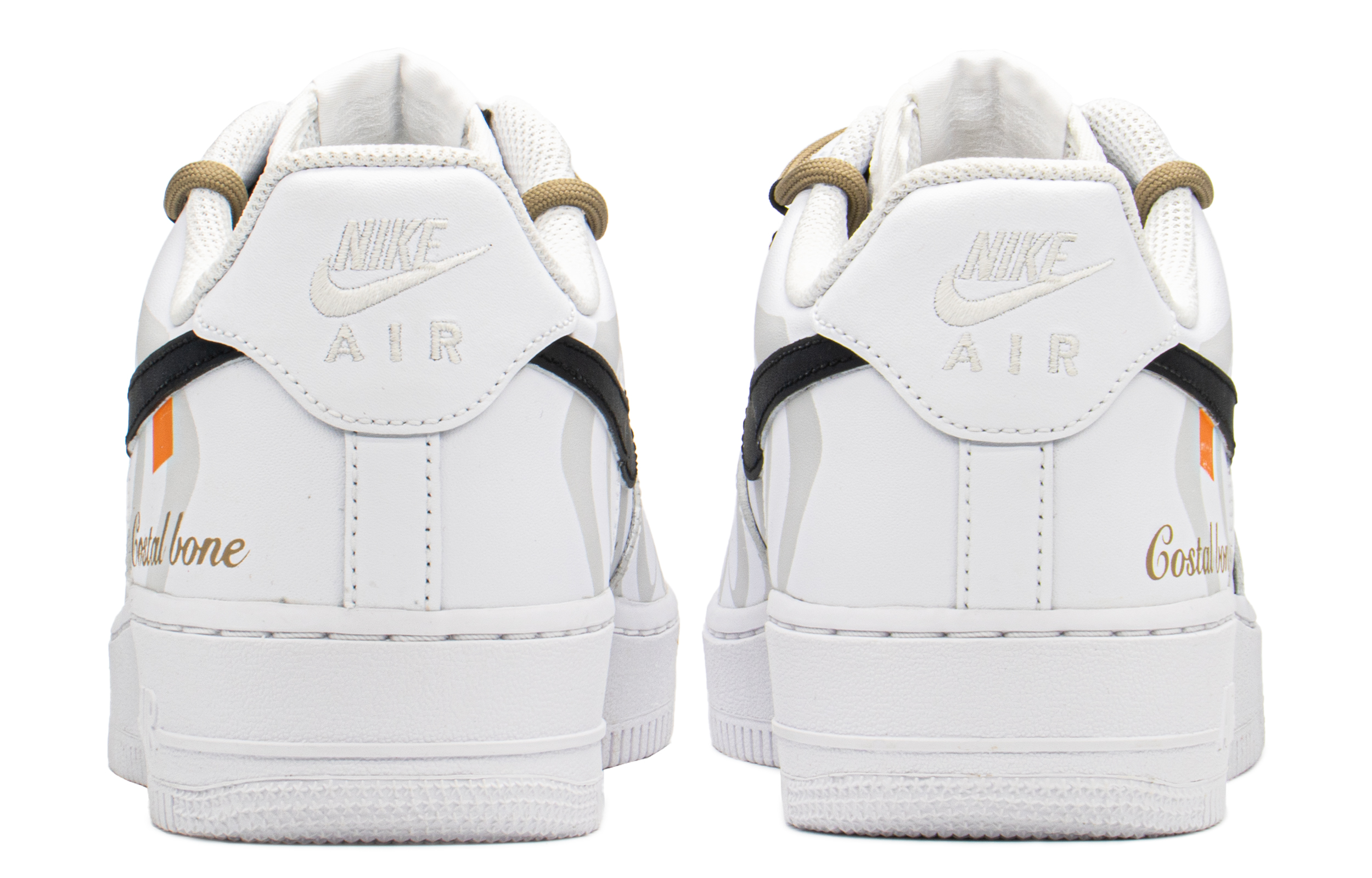 Shop 【定制球鞋】Nike Air Force 1 Low fzbb 減齡穿搭 解構風 肋骨骨頭 高街 低幫 板鞋 男款 灰白 禮盒