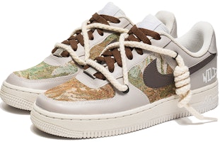 【定制球鞋】Nike Air Force 1 Low 空軍一號 野鶴製造 復古主題 油畫布 解構雙鞋帶 休閒 低幫 板鞋 男款 灰棕 Lookbook 【定制球鞋】Nike Air Force 1 Low 空軍一號 野鶴製造 復古主題 油畫布 解構雙鞋帶 休閒 低幫 板鞋 男款 灰棕