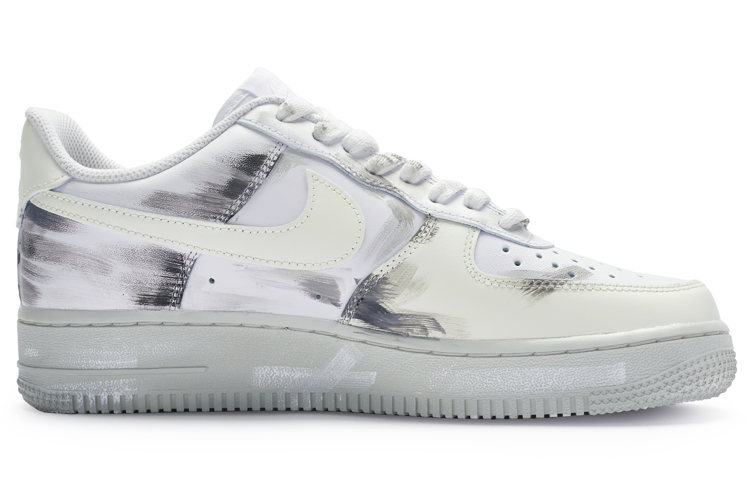 Order [カスタムシューズ] ナイキ エア フォース 1 ロー『グレイ ホワイト ディップダイ』 CW2288-111(Team80-男款灰白浸染白灰)