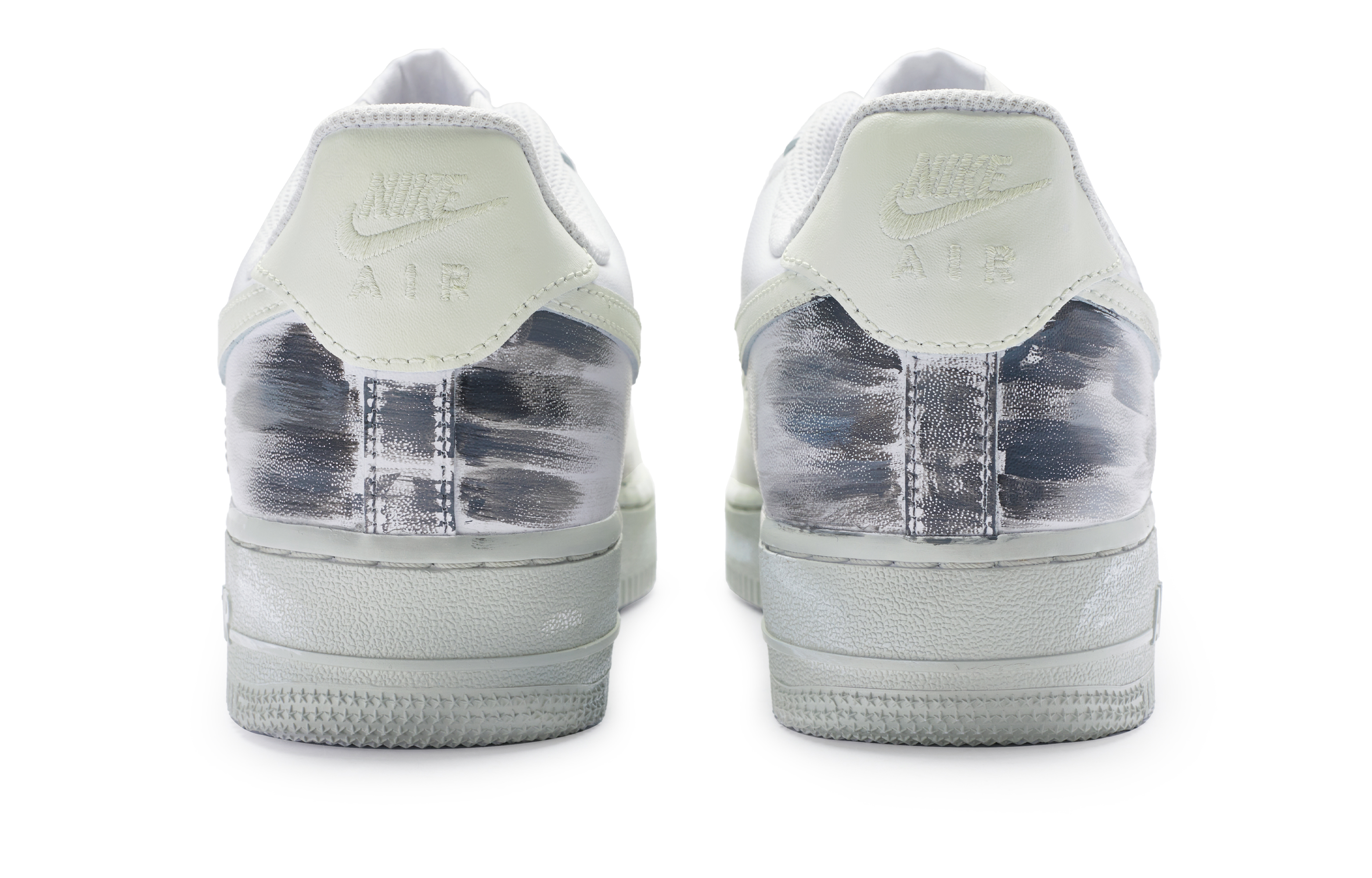 Shop [カスタムシューズ] ナイキ エア フォース 1 ロー『グレイ ホワイト ディップダイ』 CW2288-111(Team80-男款灰白浸染白灰)