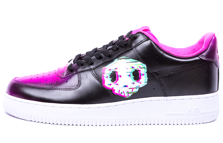 Buy 【客製球鞋】Nike Air Force 1 Low 黑影 骇客 代碼 漸變 OW2 電競 抠钩 低筒 板鞋 男款 白黑紫綠