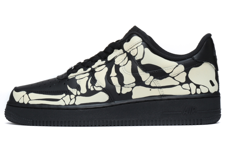 Buy [Sepatu Custom] Nike Air Force 1 Low 'Halloween Tengkorak' CW2288-001(Teamfour-男女同款骷髅骨黑色)