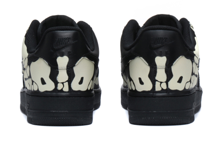 Shop [Sepatu Custom] Nike Air Force 1 Low 'Halloween Tengkorak' CW2288-001(Teamfour-男女同款骷髅骨黑色)