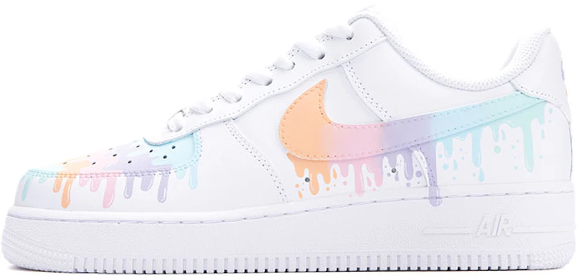 【定制球鞋】 Nike Air Force 1 Low 手繪 彩虹糖漿 融化 簡約清新 低幫 板鞋 男款 白粉 Buy 【定制球鞋】 Nike Air Force 1 Low 手繪 彩虹糖漿 融化 簡約清新 低幫 板鞋 男款 白粉