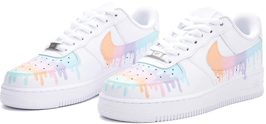 【定制球鞋】 Nike Air Force 1 Low 手繪 彩虹糖漿 融化 簡約清新 低幫 板鞋 男款 白粉 Lookbook 【定制球鞋】 Nike Air Force 1 Low 手繪 彩虹糖漿 融化 簡約清新 低幫 板鞋 男款 白粉