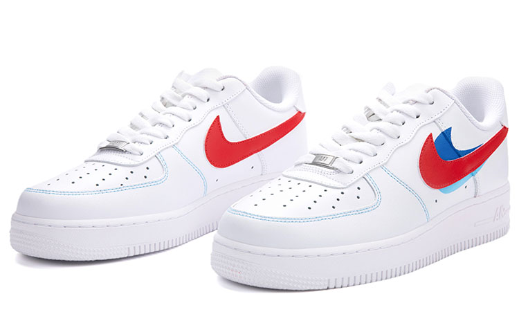 Lookbook Nike Air Force 1 Low Pintadas a Mano (Azul, Blanco, Rojo) CW2288-111(Team18-三钩红蓝）