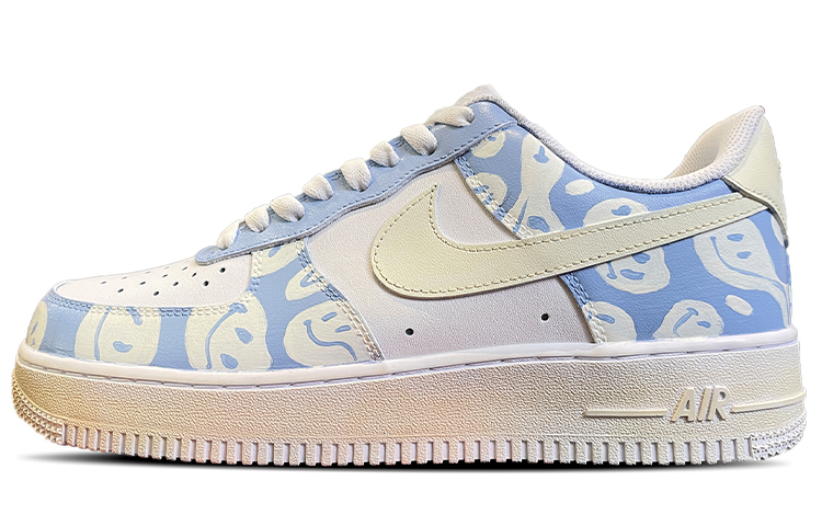 Buy [Kasut Custom] Nike Air Force 1 Low 'Happy Energy Oxidized Smiley Vibe Graffiti' 315122-111(TeamD-男款快乐能量手绘涂鸦白蓝)