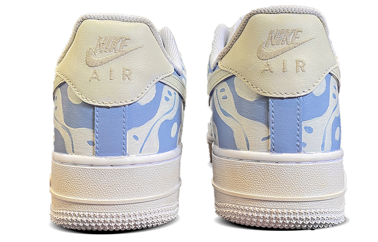 Purchase [Kasut Custom] Nike Air Force 1 Low 'Happy Energy Oxidized Smiley Vibe Graffiti' 315122-111(TeamD-男款快乐能量手绘涂鸦白蓝)