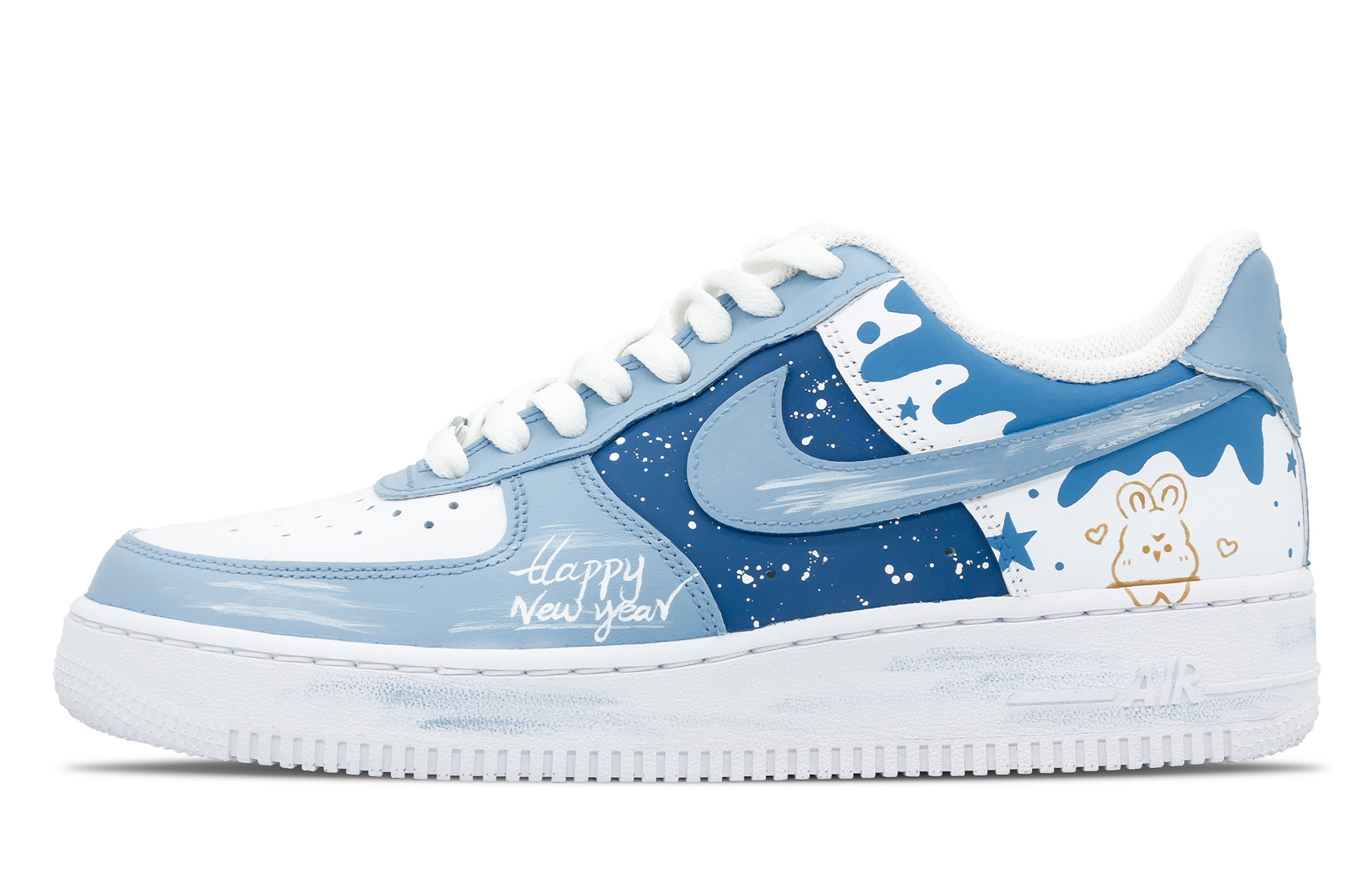 Buy 【定製球鞋】 Nike Air Force 1 Low 空軍一號 07兔年限定 HappyNewyear 低筒 板鞋 男款 天藍