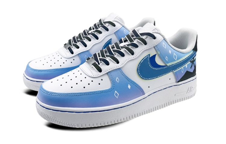 Lookbook [Nike Sepatu] Air Force 1 Low 'Pesta Pulau Hawaii Reflektif' DH2920-111(Team叁-女款夜光椰树)