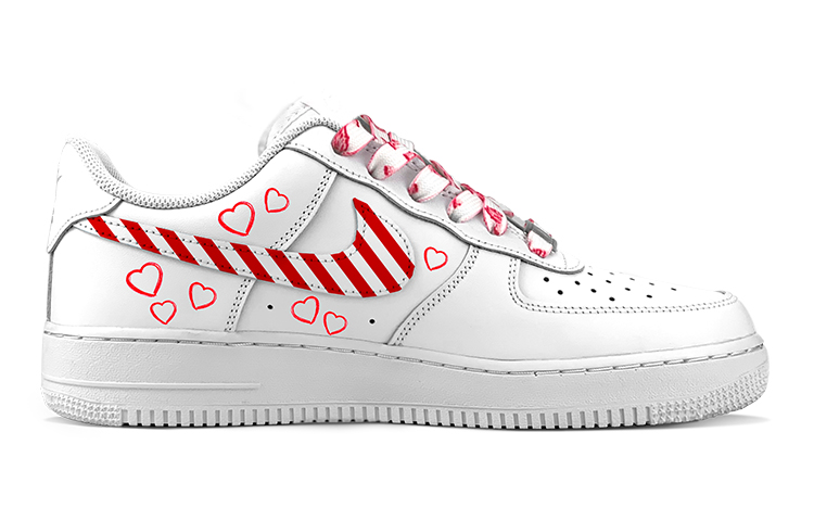 Order [定制鞋] 耐克空军一号低帮'心动漫画涂鸦白红' DH2920-111(TeamY-女款爱心二次元QD)