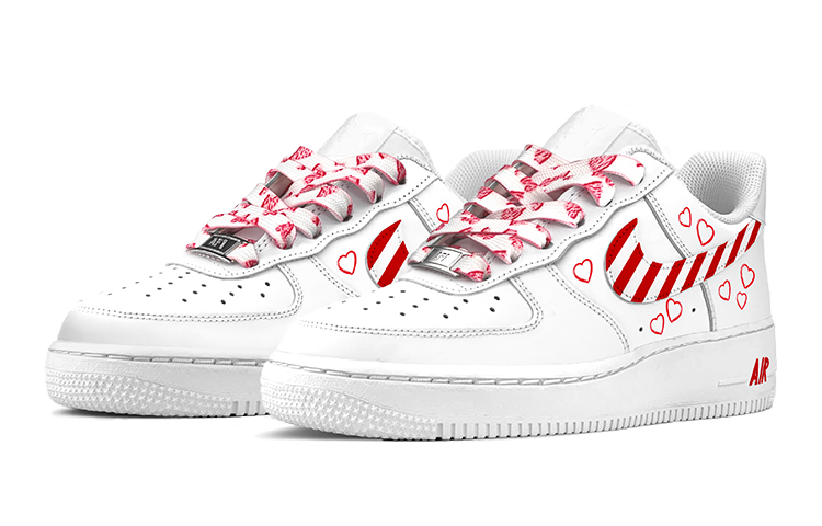 Lookbook [定制鞋] 耐克空军一号低帮'心动漫画涂鸦白红' DH2920-111(TeamY-女款爱心二次元QD)