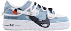 Lookbook 나이키 에어포스 1 로우 '힙합 블루 화이트 블랙' (커스텀) 315122-111(Team13-雾霾蓝E)