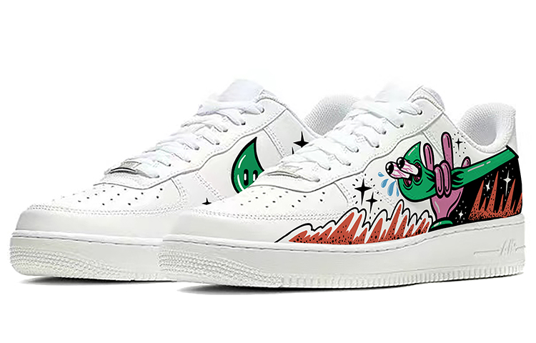 Lookbook 【客製球鞋】Nike Air Force 1 Low 空軍一號 手繪 Hiphop 低筒 板鞋 男款 黑白紅