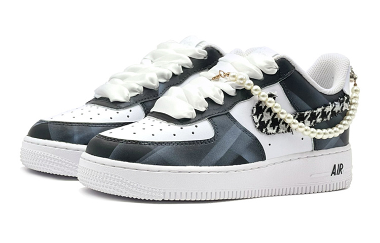 Lookbook 나이키 에어포스1 로우 "하운드투스 펄즈" (검/흰) DH2920-111(TeamS-复古小香风)