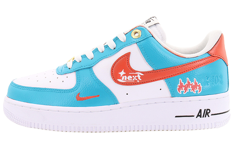 [Custom Shoes] Nike Air Force 1 Low 'Ice and Fire Blue-White-Orange'