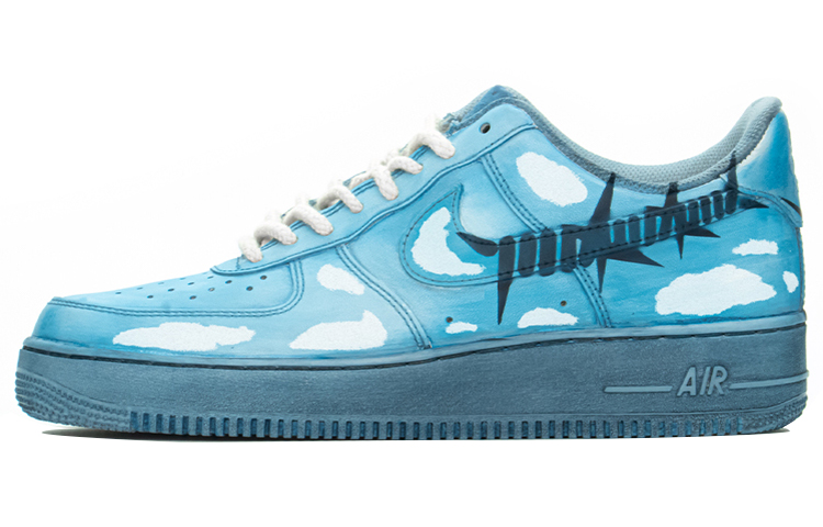 Buy [Kasut Custom] Nike Air Force 1 Low 'Ais Biru Awan Putih' CW2288-111(TeamA-AF1男款冰蓝浸染白云)