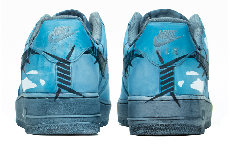 Shop [Kasut Custom] Nike Air Force 1 Low 'Ais Biru Awan Putih' CW2288-111(TeamA-AF1男款冰蓝浸染白云)