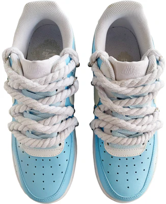 【定制球鞋】 Nike Air Force 1 Low 空軍一號 冰牛奶 雙鞋帶 低幫 板鞋 男款 白藍 Shop 【定制球鞋】 Nike Air Force 1 Low 空軍一號 冰牛奶 雙鞋帶 低幫 板鞋 男款 白藍