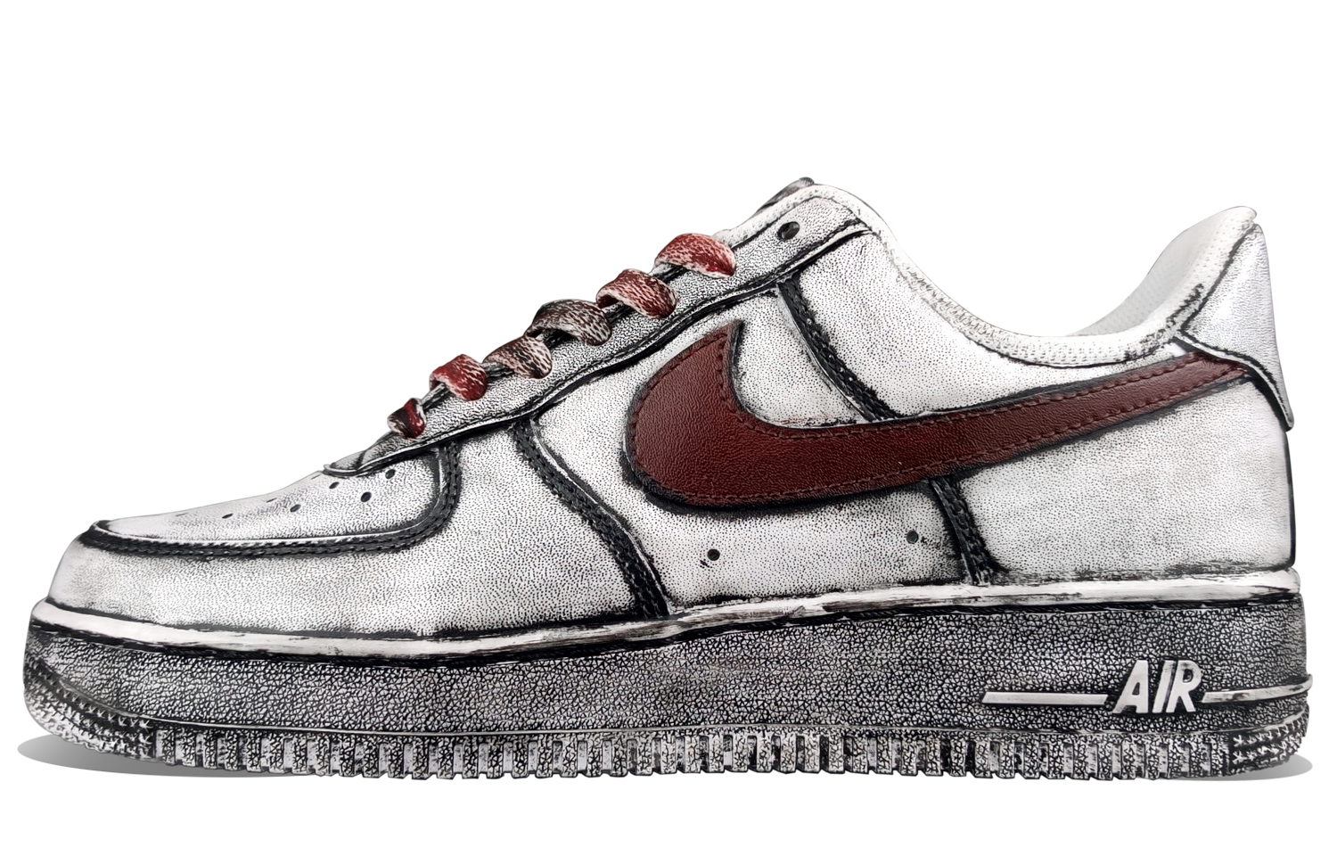 Buy 나이키 에어포스 1 로우 '인더스트리얼 다크 그래피티' (커스텀) CW2288-111(Team50-男款AF1工业时代)