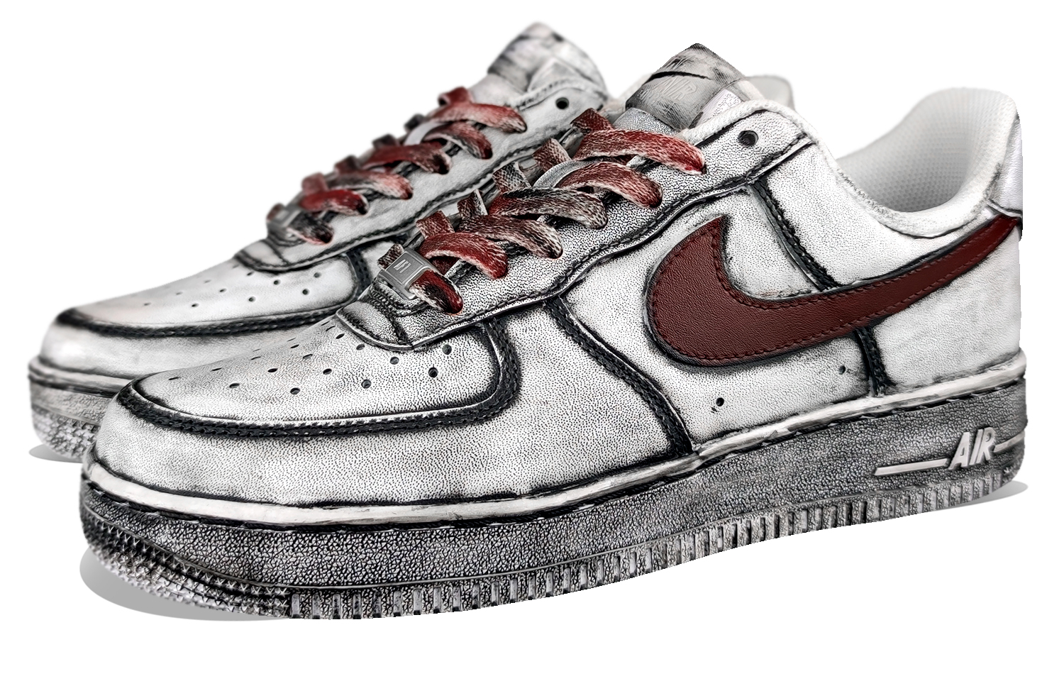 Lookbook 나이키 에어포스 1 로우 '인더스트리얼 다크 그래피티' (커스텀) CW2288-111(Team50-男款AF1工业时代)